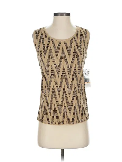Pre-owned Jones New York Collection Sleeveless Top Gold Scoop Neck Tops