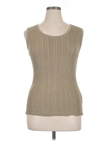 Pre-owned Jones New York Collection Sleeveless T-shirt In Tan