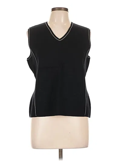 Pre-owned Jones New York Collection Sweater Vest In Black