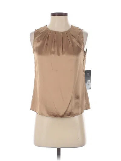 Pre-owned Jones New York Collection Tank Top Tan Halter Neckline Tops In Brown