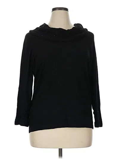Pre-owned Jones New York Collection Turtleneck Sweater In Black