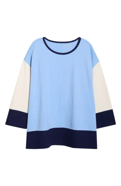 Jones New York Color Block Knit Top In Blue