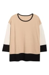 Jones New York Color Block Knit Top In Brown
