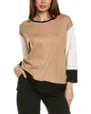 JONES NEW YORK COLORBLOCKED DOLMAN SLEEVE TOP