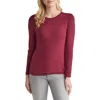 Jones New York Crewneck Long Sleeve T-shirt In Burgundy