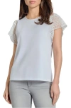 Jones New York Crochet Flutter Sleeve T-shirt In Nyc White