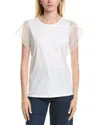 Jones New York Crochet Flutter Sleeve Top