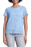 Jones New York Crochet Top In Chintz Blue