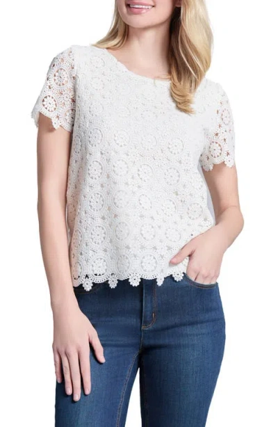 Jones New York Crochet Top In Nyc White