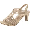 Jones New York Danely Womens Faux Leather Rhinestone Slingback Sandals In Gold