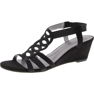 JONES NEW YORK DENICE WOMENS EMBELLISHED WEDGE STRAPPY SANDALS