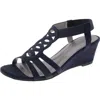 Jones New York Denice Womens Open Toe Cushioned Footbed Wedge Sandals In Blue