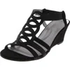 Jones New York Denice Womens Open Toe Cushioned Footbed Wedge Sandals In Black