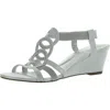 Jones New York Denice Womens Open Toe Cushioned Footbed Wedge Sandals In Silver