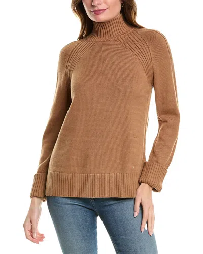 Jones New York Directional Mock Neck Sweater In Brown