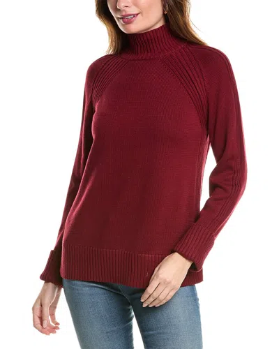 Jones New York Directional Mock Neck Sweater In Red