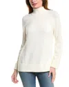 Jones New York Directional Mock Neck Sweater In White