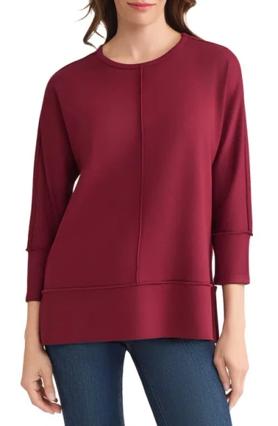 Jones New York Dolman Sleeve Top In Burgundy
