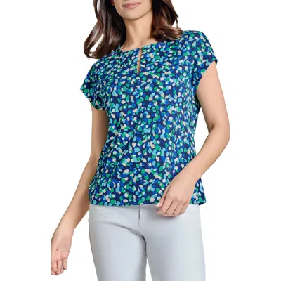 JONES NEW YORK JONES NEW YORK DOT PRINT KEYHOLE CREPE TOP