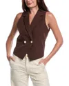 Jones New York Double-breasted Notch Collar Vest In Brown