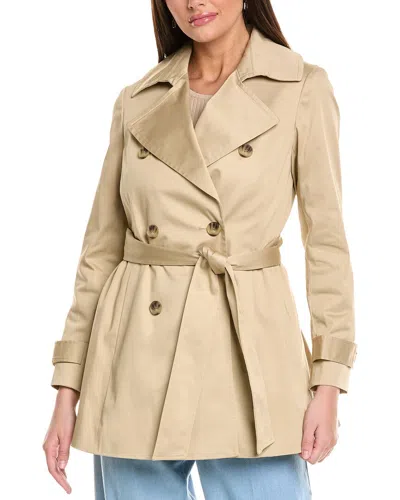 Jones New York Double-breasted Trench Coat In Brown