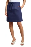 Jones New York Drawstring Linen Blend Pencil Skirt In Blue