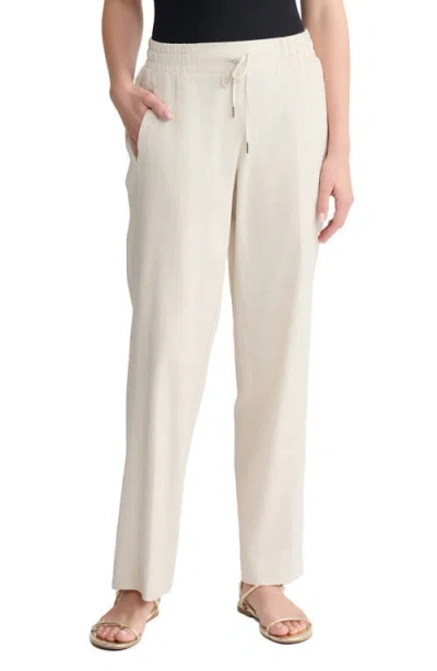 Jones New York Drawstring Waist Linen Blend Pants In Neutral