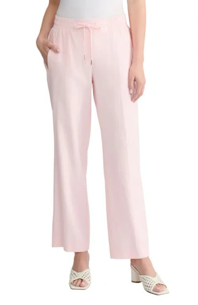 Jones New York Drawstring Waist Linen Blend Pants In Pink