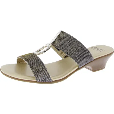 Jones New York Eanna Embellished Wedge Heel Sandals In Silver,gold