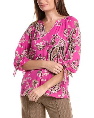 Jones New York Elbow Raglan Sleeve Blouse In Purple