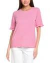 Jones New York Elbow Ruffle Sleeve Top In Pink