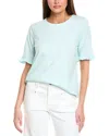 Jones New York Elbow Ruffle Sleeve Top In Blue