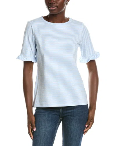 Jones New York Elbow Ruffle Sleeve T-shirt In White