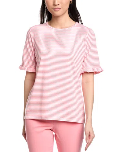 Jones New York Elbow Ruffle Sleeve T-shirt In Animal Print