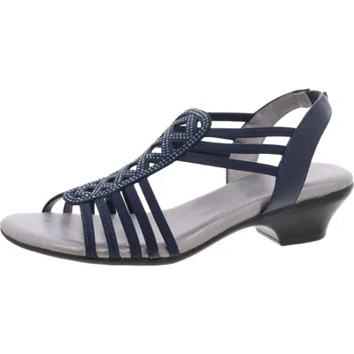 JONES NEW YORK ELLYA WOMENS RHINESTONE MANMADE SLINGBACK SANDALS