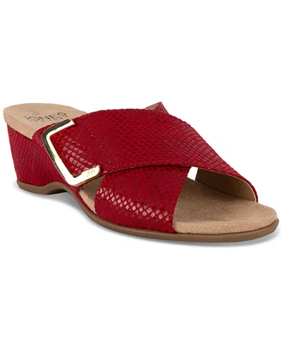 Jones New York Elzaa Slip-on Crisscross Dress Sandals In Red