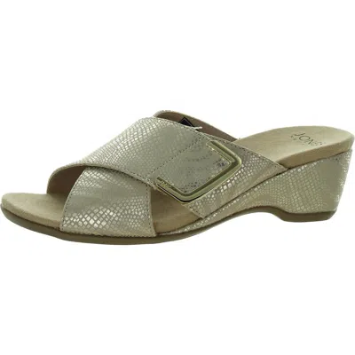 Jones New York Elzaa Womens Metallic Slip On Slide Sandals In Multi