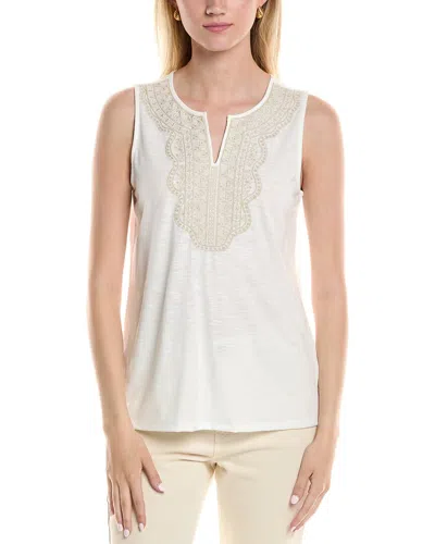 Jones New York Embroidered Bib Tank
