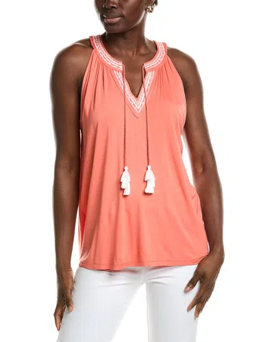 Jones New York Embroidered Halter Top In Pattern