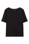 Jones New York Embroidered Sleeve Top In Black