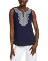 Jones New York Embroidered Top In Blue