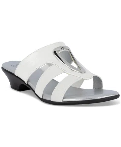 Jones New York Engle Slip-on Strappy Embellished Sandals In White