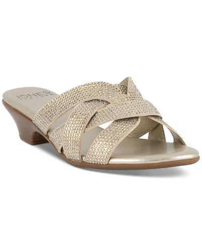 Jones New York Enny Embellished Slide Sandals, Created For Macy's In Light Gold