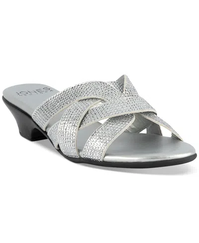 Jones New York Women's Enny Strappy Embellished Dress Sandals In Silver