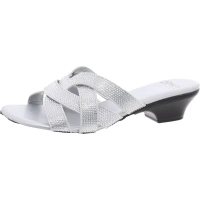 Jones New York Enny Womens Rhinestone Criss Cross Strappy Sandals In Multi