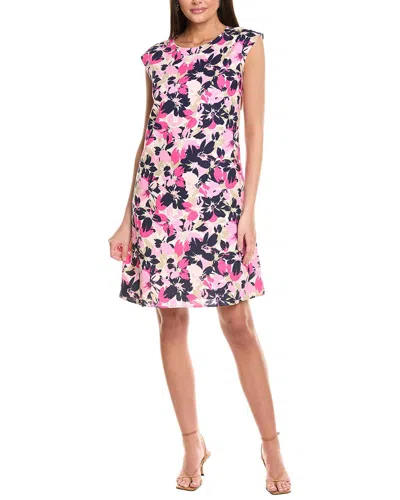 JONES NEW YORK EXTENDED CAP SLEEVE LINEN-BLEND SWING DRESS