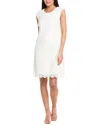 Jones New York Extended Cap Sleeve Swing Dress In White