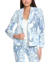 Jones New York Faux Double-breasted Jacket In Blue