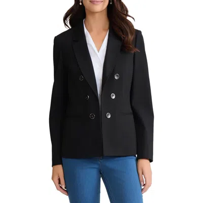 Jones New York Faux Double Breasted Jacket In Black