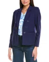 Jones New York Faux Double-breasted Jacket In Blue